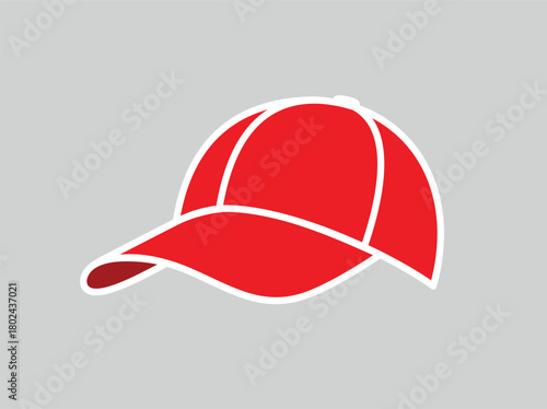 Baseball cap icon. A clothing accessory with a visor. Popular sports headwear. An attribute of a baseball player, athlete, or sportswear.