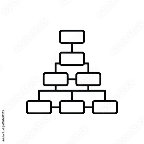 Simple outline of a hierarchical organization chart