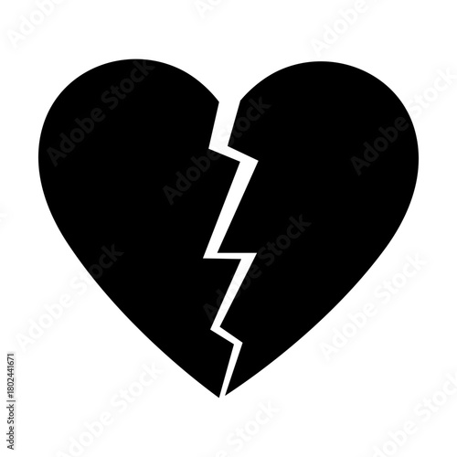 Broken Heart Icon – Love, Heartbreak, Sadness, and Emotional Pain Symbol.