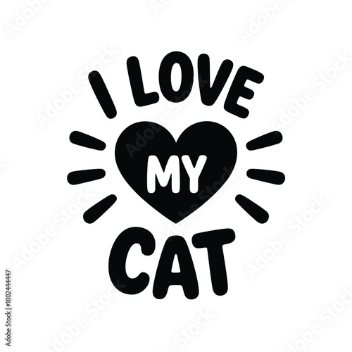 I love my cat heart graphic design