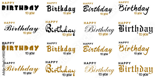 Happy Birthday typography lettering vector illustration.