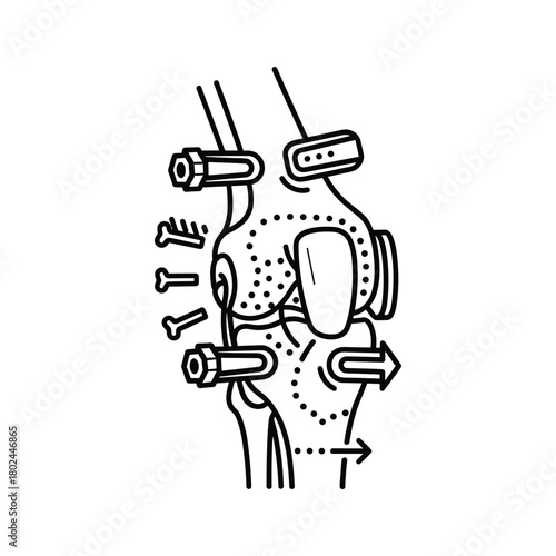 Human Joints Anatomy Illustration: Wrist, Elbow, and Knee Line Art Diagram