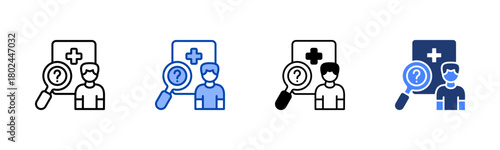 Clinical Trials icon set multiple style collection