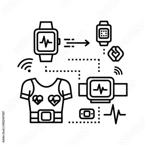 Wearable health monitoring system with smartwatch and smart shirt