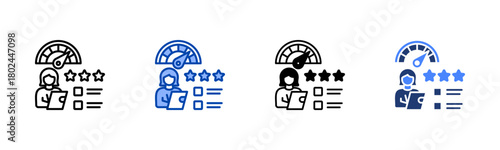 Peer Review icon set multiple style collection