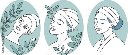 Spa Center Service Flat Vector Illustrations Set – Wellness Treatments, Massage Therapy, Beauty Care, Relaxation Concepts, Health and Spa Procedure Icons Pack