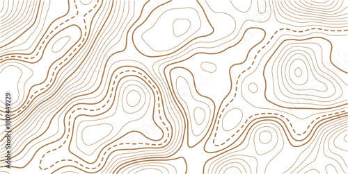 Topographic map pattern background vector. Abstract line contour mountain terrain map background. Vector illustration. 