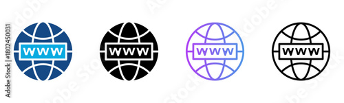 Domain Icon Multiple Style Vector Illustration
