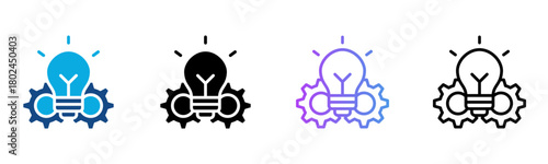 Invention  Icon Multiple Style Vector Illustration
