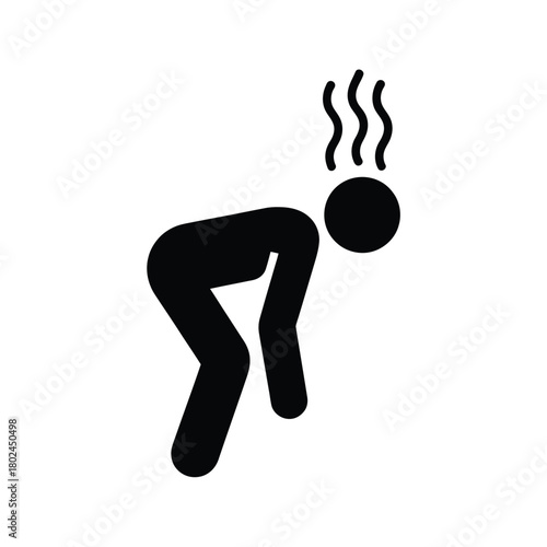 Person feeling dizzy or sick