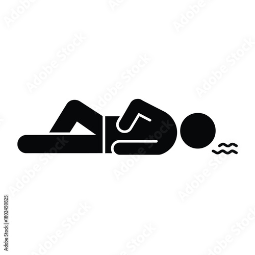 Person lying down with wavy lines indicating breathing or distress