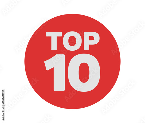 A bold red circle graphic displays the words "TOP 10" in white lettering, signifying a list of the best.