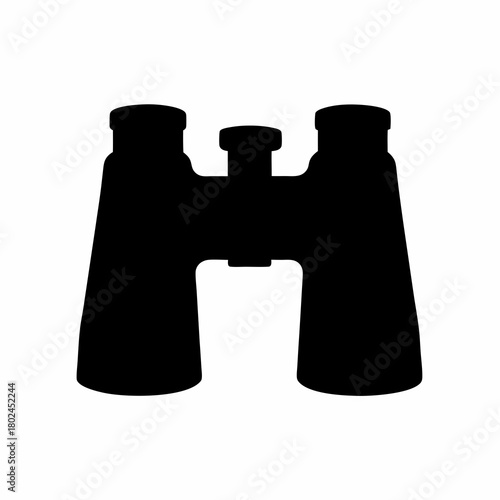 Detailed silhouette of binoculars for exploration, bird watching, or surveillance