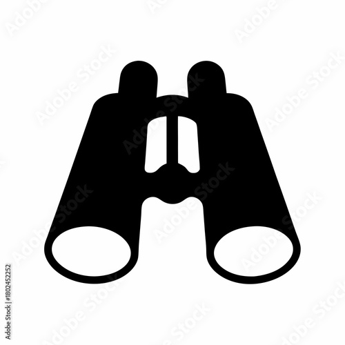 A simple black and white illustration of a pair of binoculars