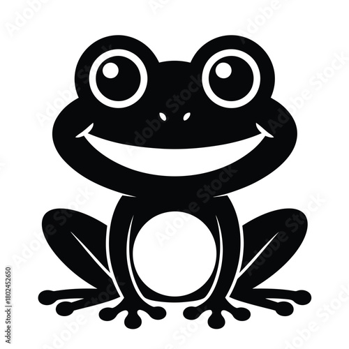 Illustration of a smiling frog isolated on, a charming and whimsical design perfect for childrens books, educational materials, and playful projects