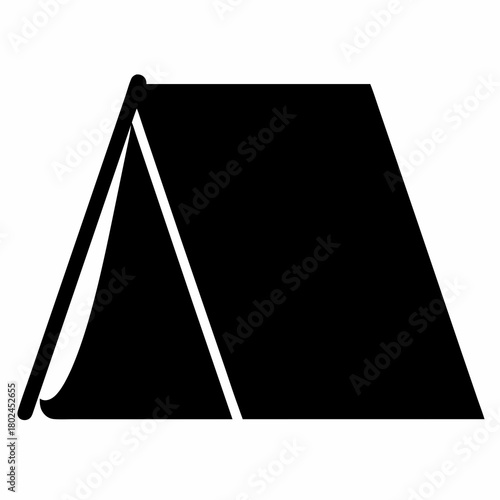 A simple icon representation of a camping tent structure design shape