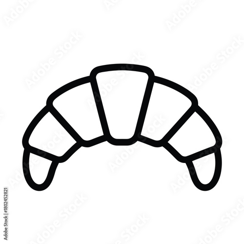 Illustration of a croissant isolated on, a delicious and flaky pastry, perfect for breakfast or a snack, in a minimalist and modern style