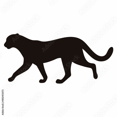 Silhouette of a panther walking stealthily, symbolizing grace and power in darkness