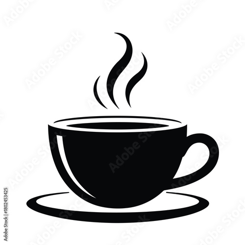 A steaming cup of coffee isolated on, a comforting and inviting image that evokes warmth, relaxation, and the simple pleasure of enjoying a hot beverage