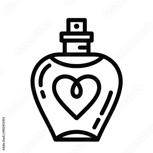 Elegant perfume bottle with a heart design isolated on, a symbol of love, romance, and the allure of fragrance, perfect for beauty and fashion themes