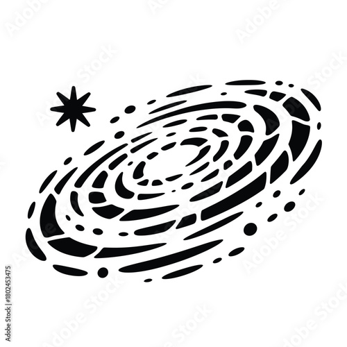 A stylized galaxy isolated on, a cosmic representation of the universe, stars, and celestial wonders, ideal for science, astronomy, and spacethemed designs
