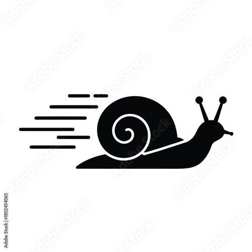 A speedy snail with motion lines, isolated on, symbolizing slow but steady progress, determination, and the beauty of natures pace in a fast world