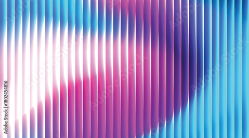 Glass gradient texture with blue and pink color ripple pattern and smooth light distortion. Wavy abstract flow, futuristic blur effect. Vector illustration