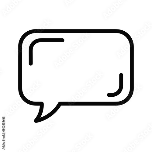 Speech bubble line art icon for communication and chat messages