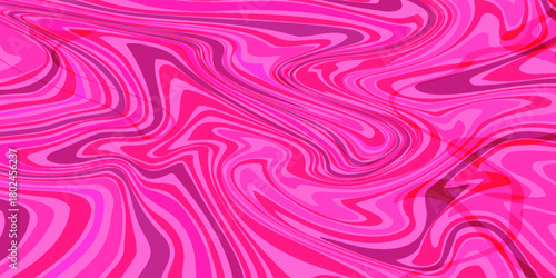 Abstract background pattern with colorful waves. Psychedelic groovy trippy y2k retro seamless pattern in purple and pink colors. Wavy and swirled brush strokes liquid background for packaging design