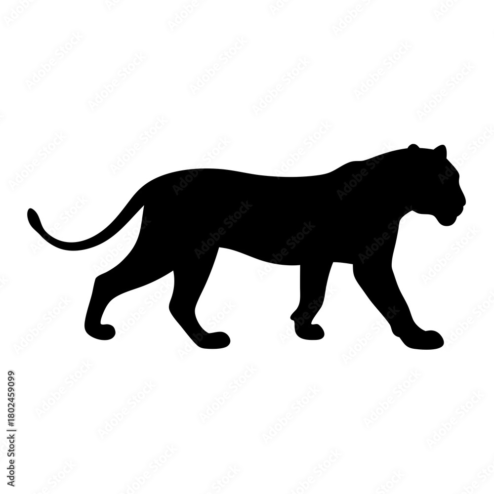 Obraz premium Black Panther Walking Silhouette in a Simple yet Elegant Design