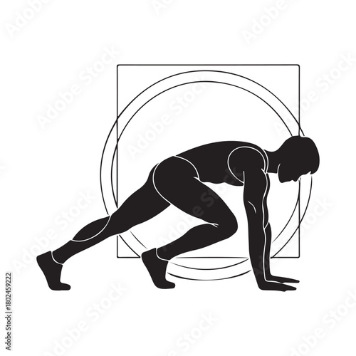 yoga pose vector man silhouette