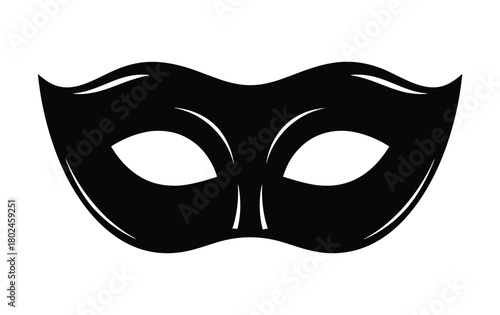 Black masquerade mask vector illustration for carnival, mystery, and anonymity concepts.