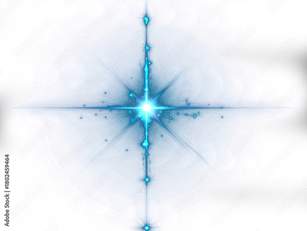 Obraz premium Blue Light Effect on Transparent Background with Cross Shape Isolated for Digital Design Creative Concept with Burst and Glitter Sparkles 200 Character Limit
