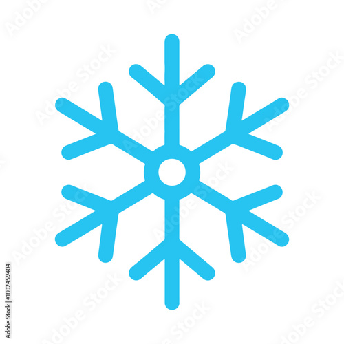 Stylized blue snowflake icon symbolizing winter weather, cold temperature, and ice.