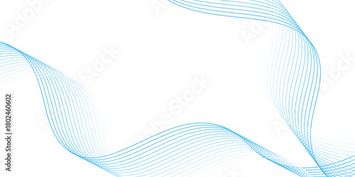 Abstract blue smooth wave on a white background. Dynamic sound wave. Design element. vector eps10 gradient vintage
