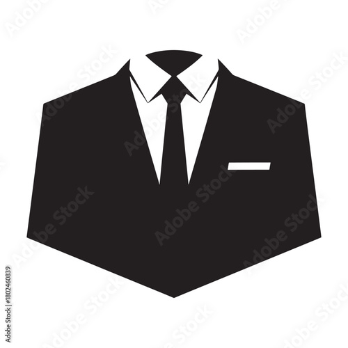 Professional business suit icon with tie and shirt, symbolizing corporate elegance and formality