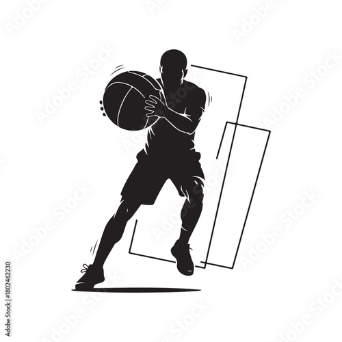 BasketBall Handling man silhouette