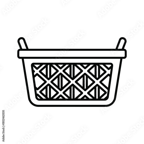 Microscope line art icon illustration. simple black outline drawing of laboratory equipment for science research and education