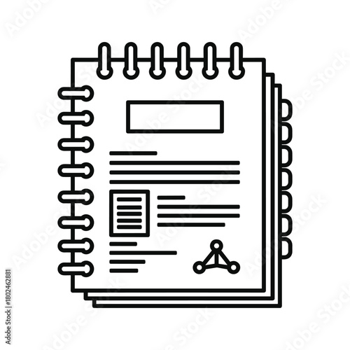 Atomic structure diagram with central nucleus and electrons orbiting on concentric paths, simple black icon