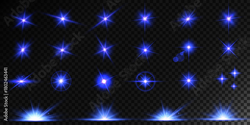 Lens Flare, light glow effect. sun or realistic shining star with backlight effect.
bokeh glitter and sparkles or sparkles on transparent background.
