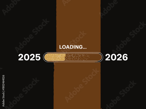 Loading bar between 2025 and 2026 symbolizes the passage of time.