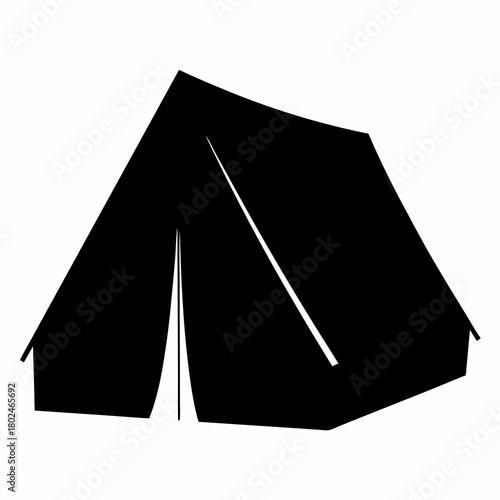 Camping Adventure Shelter Black Silhouette for Outdoor Enthusiasts and Nature Lovers