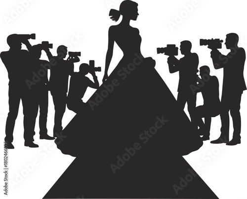 Celebrity on Red Carpet Paparazzi Silhouette