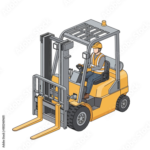 Industrial Logistics Material Handler Machinery Vehicle Vector