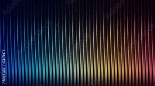 Abstract background with vertical lines and colorful gradient illumination