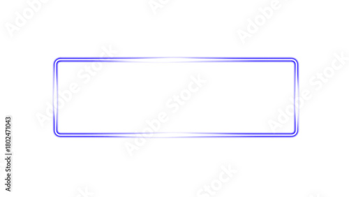 Blue Neon Frame with Bold Corner Accents on White