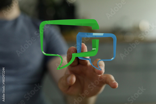 Hand reaching out to intera...