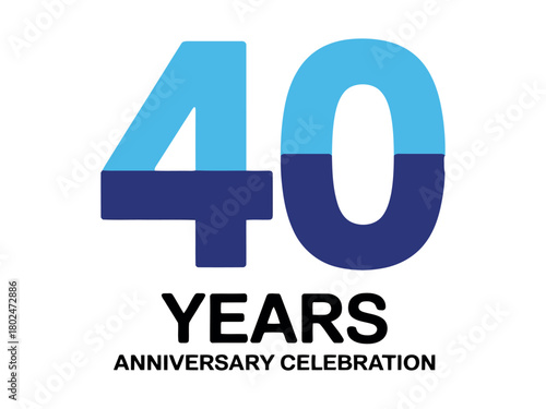 The number forty is displayed in large blue letters and signifies a 40 years anniversary celebration event.