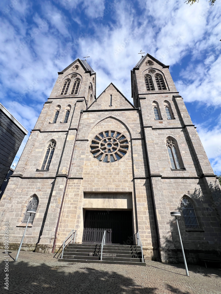 Naklejka premium St.Johann Baptist - Catholic church in Wuppertal, North Rhine Westphalia, Deutschland