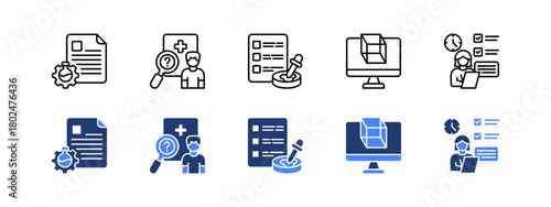 Experimentation and Testing with two styles, line and duotone icon.